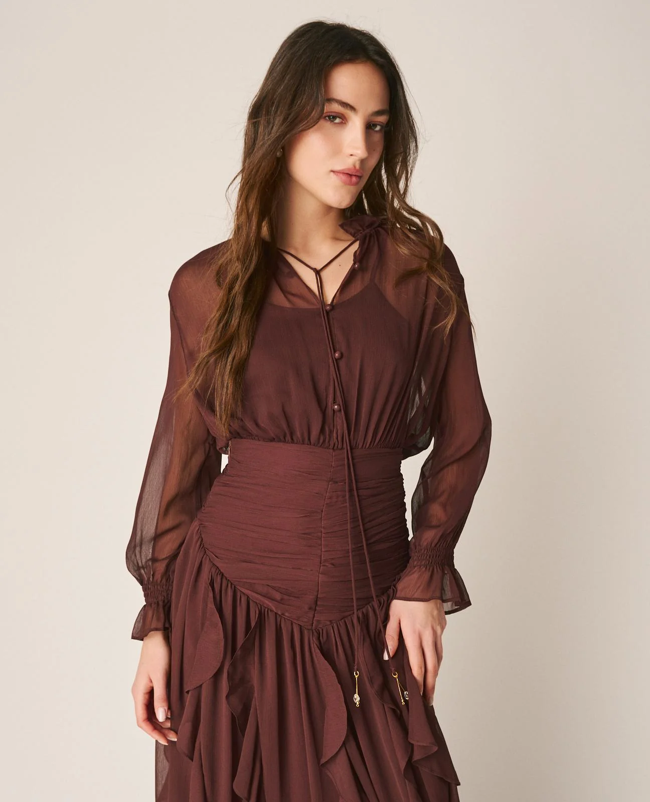 BLUSA SEMITRANSPARENTE VOLANTES - Image 5