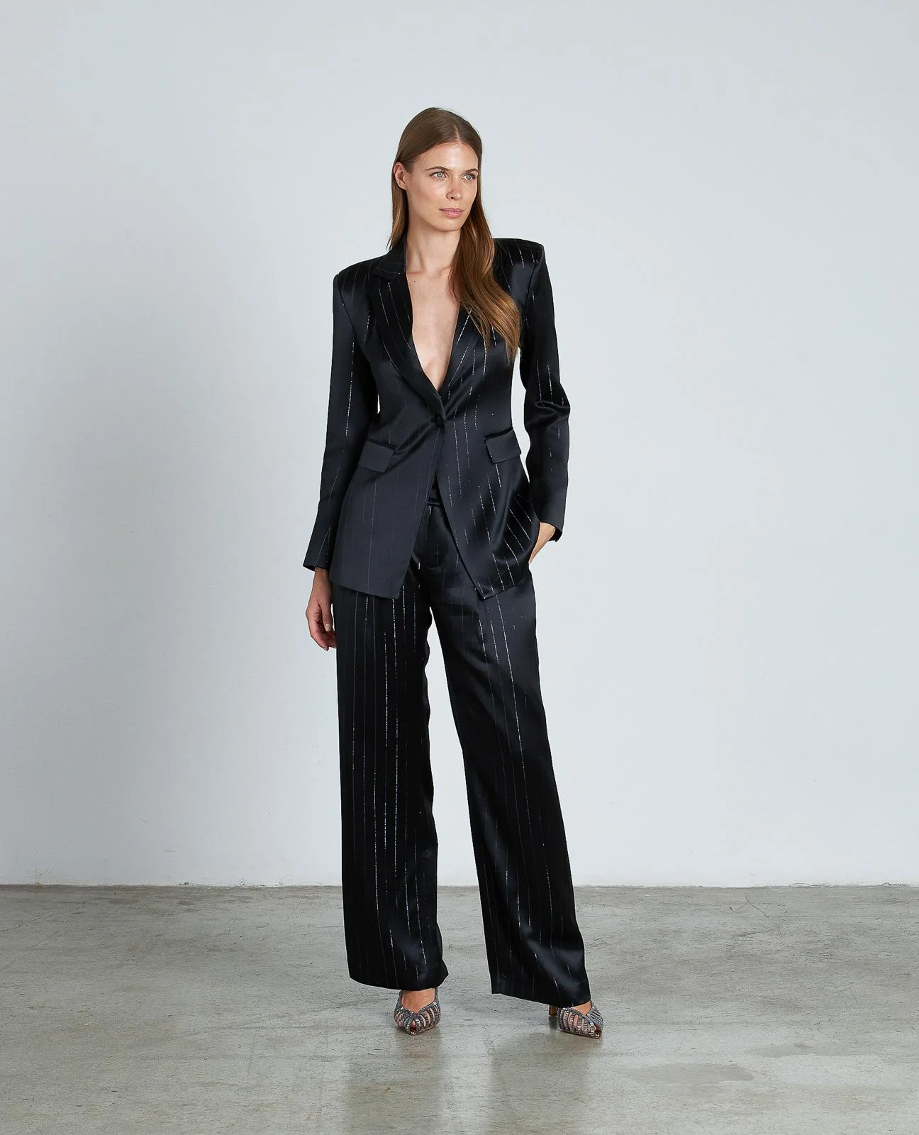 PANTALÓN DIPLOMÁTICO RAYA METALIZADA - Image 3